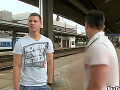 Stunning guys fucking each other in front railway station, enjoy