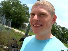 Two wonderful-looking black & white gays have fun on camera