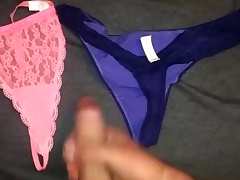 Jerk off and cum surpassing wife's pants for her to wear in due course